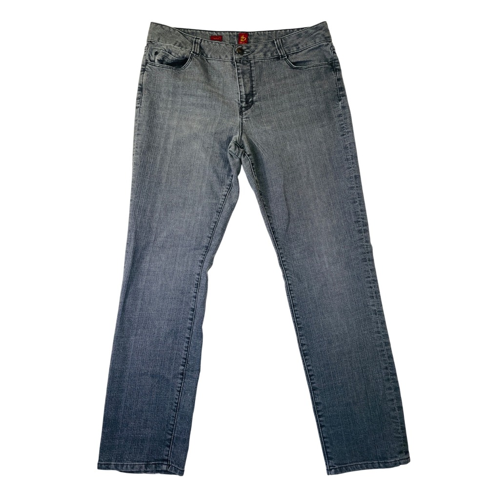 Ooh La La Women Grey Straight Leg Jeans Endless Nights Wash Size 16 55048